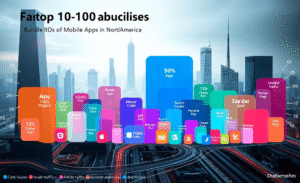 A data visualization of the top mobile app bundle IDs ranked by Pixalate, showcasing performance insights for app developers.