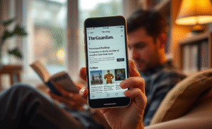 The Guardian's redesigned mobile app showcasing a new interface and improved Reader Experience.